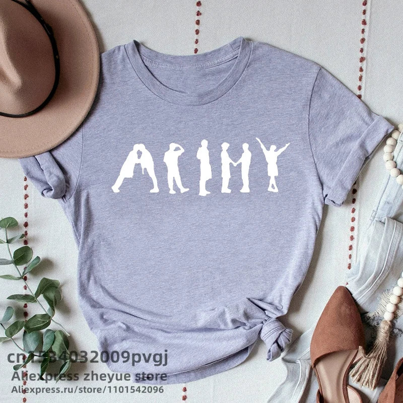 Girl Korean Group Top Tee Female CLothes T Shirt Streetwear Women Fashion T-Shirt Aesthetic Clothes