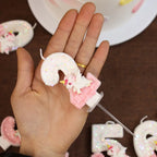 Happy Birthday Candle 0-9 Numbers Candle Pink Unicorn Birthday Candles for Cake Children's Birthday Party Candle Cake Decorating
