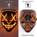 Wireless Neon LED Purge Mask – Glowing Halloween Cosplay Mask