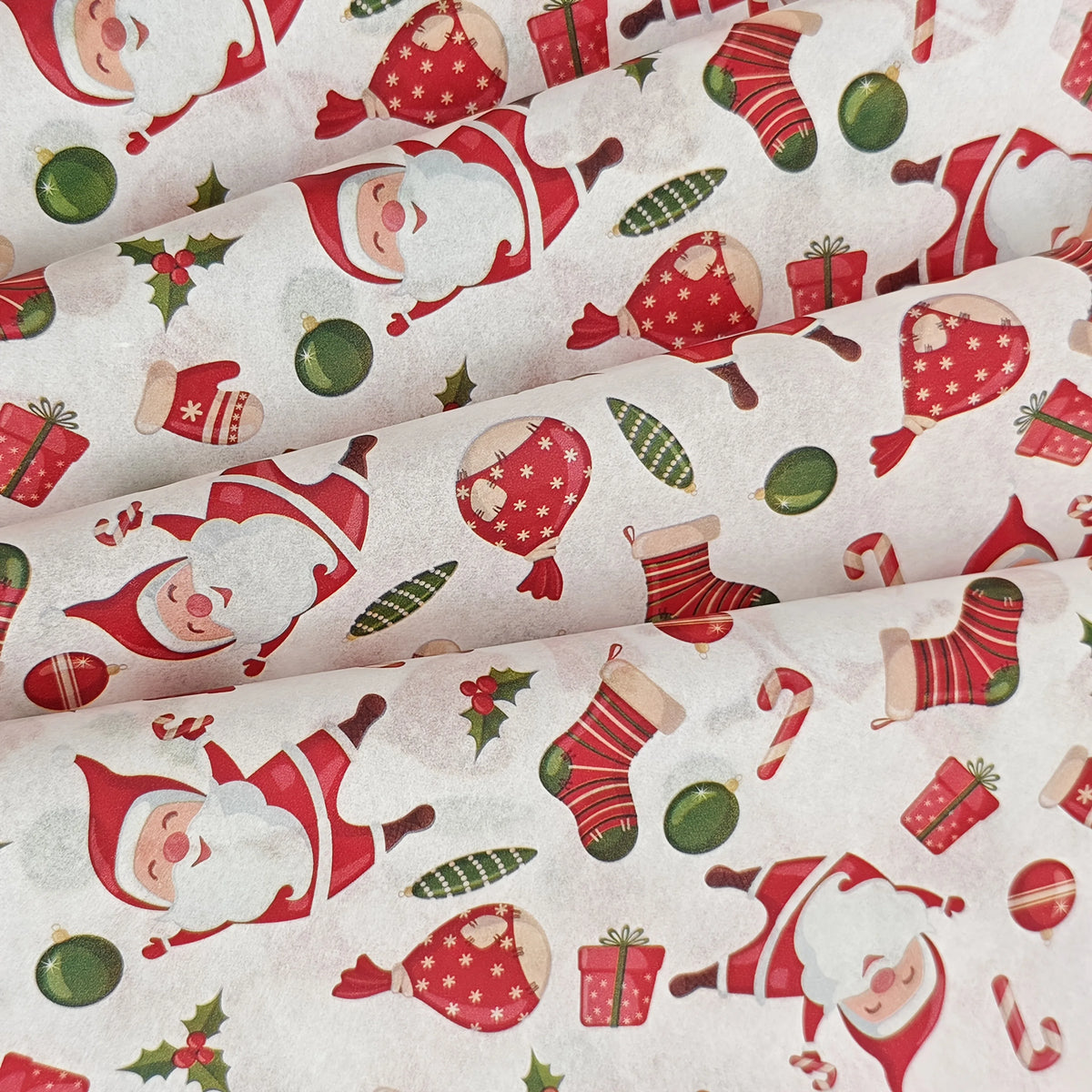 10/20 Sheets, Santa and Christmas Gift Patterned Tissue Paper, Santa, Christmas Gifts, Christmas Stockings, Colored Lights, Christmas
