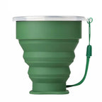 Portable Silicone Folding Water Cup Outdoor Heat Resistant Telescopic Collapsible Foldable Mug With Lid For Travel Camping 200m