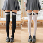 Sexy Black White Color Long Socks Women Over Knee Thigh High The Stockings Lolita Ladies Girls Sock
