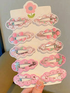 10Pcs Cute Pink Rabbit Hair Clip, Bangs Clip,Side Hair Clip,Hair Accessories,Suitable For Daily Use,School Stuff,Pink Hair Clips