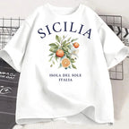 Lemon Letter Print T-shirt Short Sleeve Crew Neck Casual Top for Summer Women Kawaii Streetwear Graphic Tees Vintage Fruit Shirt