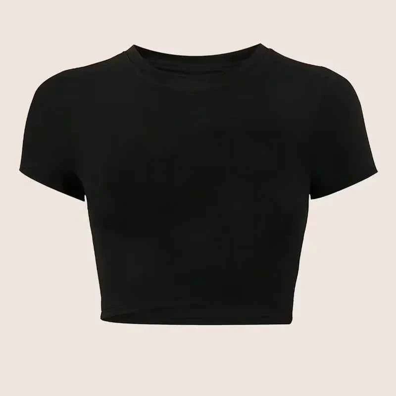 Sexy Soild Crop Tops for Woman Graphic Vintage Cropped T Shirt Women's 90s Tshirt Clothes