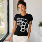 Women Black Graphic T Shirt Letter Print Crew Neck Short Sleeve Slim Fit Y2K Streetwear Summer 2026 Hot New Casual Tee Blouse