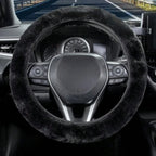 Car steering wheel cover without inner ring in winter plush warm soft comfortable non-slip elastic elastic handlebar cover