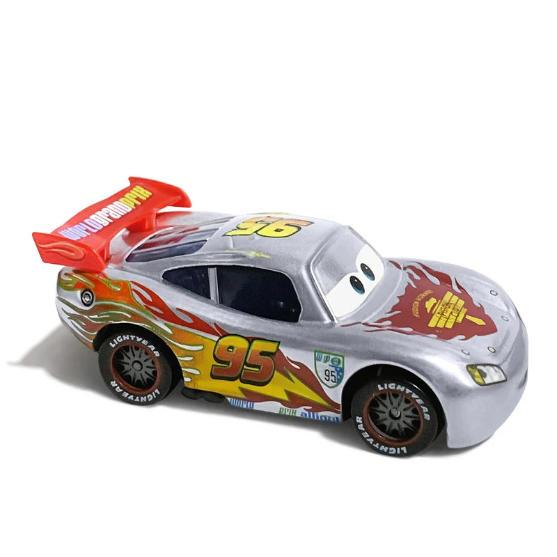 Disney Pixar Cars Piston Cup Racer Lightning McQueen Plated Version Magenta Color Alloy Diecast Model Toy Cars Children's Gift