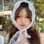 French Chic Alice White Lace Triangle Hair Wrap Fashion Accessory ﻿