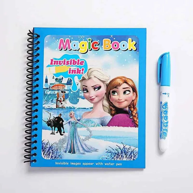 Frozen Disney Kids Puzzle Graffiti Painting Book Mickey Mouse Cars Sofia Princes Cartoon DIY Magic Watercolor Painting Gifts