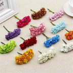 144PCS 1.5 cm Artificial Mini Paper Rose Bouquet For Scrapbooking For Wedding Party Decoration Cheap Artificial Rose Flowers