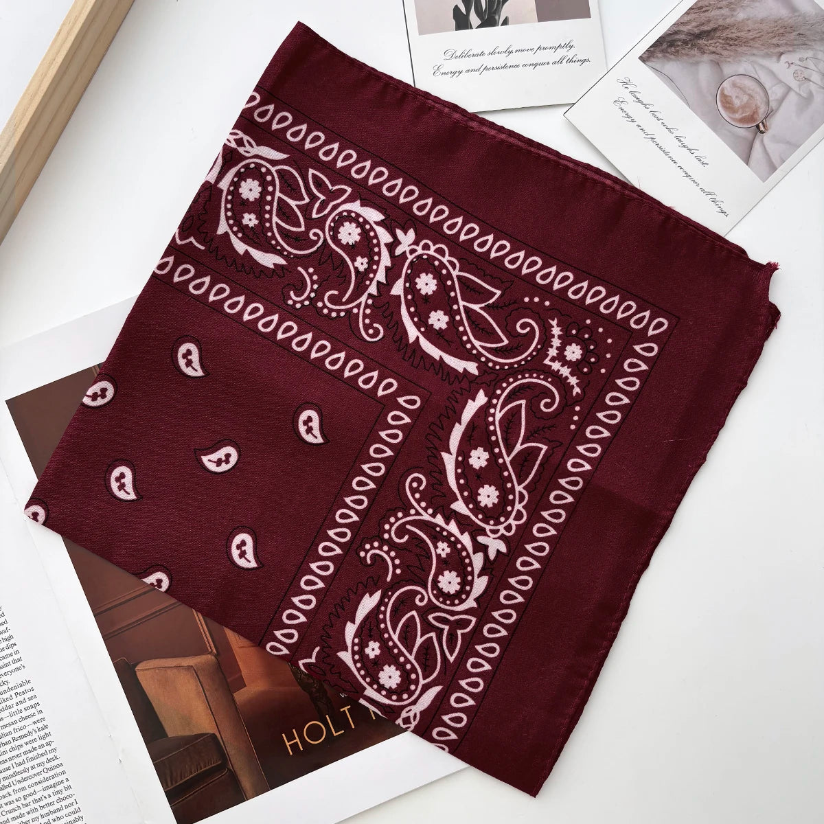 Unisex Men Women Bandana Hairband Cowboy Mens Biker Sports Headwear Wrist Hairwrap Paisley Head Wrap Square Scarf