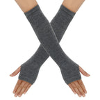 Warmer Knitted Long Fingerless Gloves Elbow Mittens Christmas Acces Gift Fashion Women Emo Gloves Lady Striped Elbow Gloves
