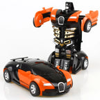 Mini 2 In 1 Car Toys One-key Transformable Car Toys Automatic Transforming Robot Model Car Diecasts Toy Boys Gifts Children Toy