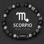 12 Constellation Zodiac Bracele Signs Beads Couples Bracelet Square Volcanic Stone Elastic Charm Bracelet for Women Men Gift