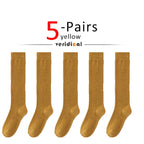 Long Socks Women Stockings Organic Cotton Solid Warm Thigh High Ladies Girls Street Fashion Young Casual Knee Socks Harajuku