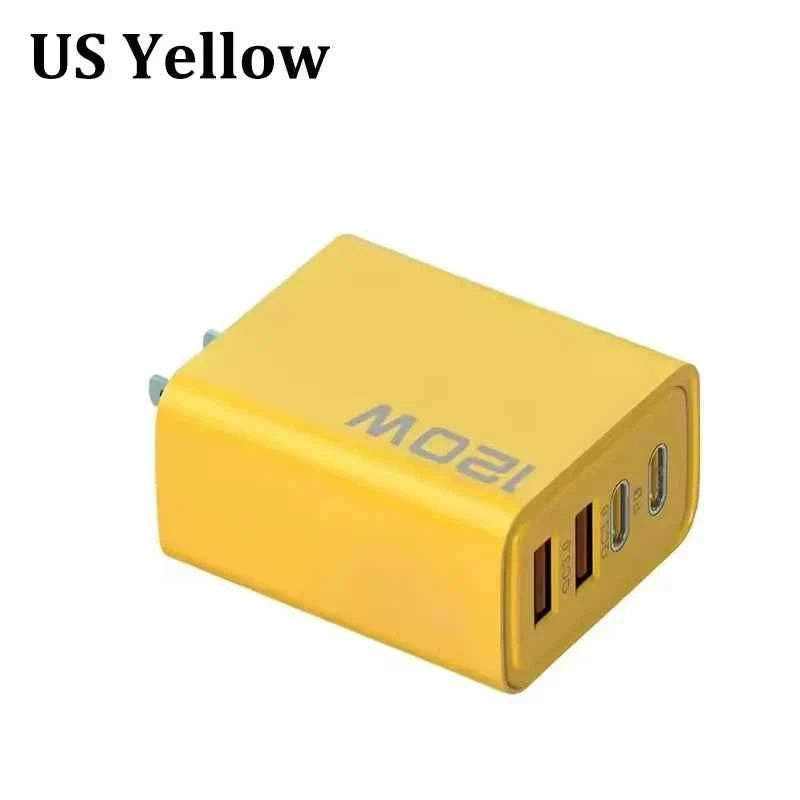 4 Ports 120W Charger USB C PD Quick Charge 3.0 Type C USB Phone Chargers Super Fast Charging Adapter For iPhone Samsung Xiaomi