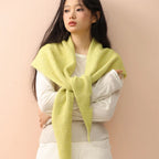 Big Size Wool Korean Style Knitted Triangular Scarf Women Winter Warm Headscarf Shawl Sold Color Neckerchief Kerchief Hijab