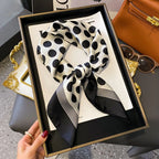 Luxury Chain Print Small Square Scarf Simulated Silk Thin Neck Scarf Fashion Sunscreen Headscarf For Women 70x70cm