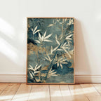 Japanese Crane Wall Art Red Sun Pine Tree Vintage Poster