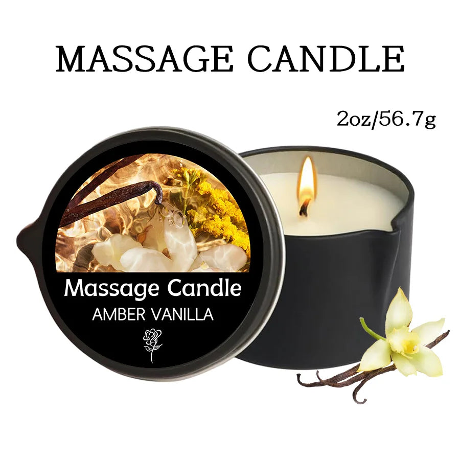 Massage Oil Candle, for Stress Relief and Skin Moisturizing, Scented Candles Aromatherapy SM Product Spa Essentials, Luxury Cand