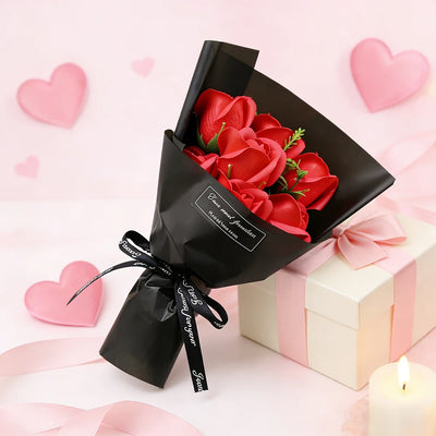 Rose Artificial Flowers Bouquet Valentine's Day Gift Decoration for  Girlfriend Gift Mother's Day Decor Fake Flower DIY Ornament