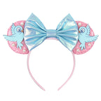 Cinderella Cartoon Mouse Ear Headband Sequin Bows Girl Adult Kid Halloween DIY Party Cosplay Hair Accessories Princess Hairband