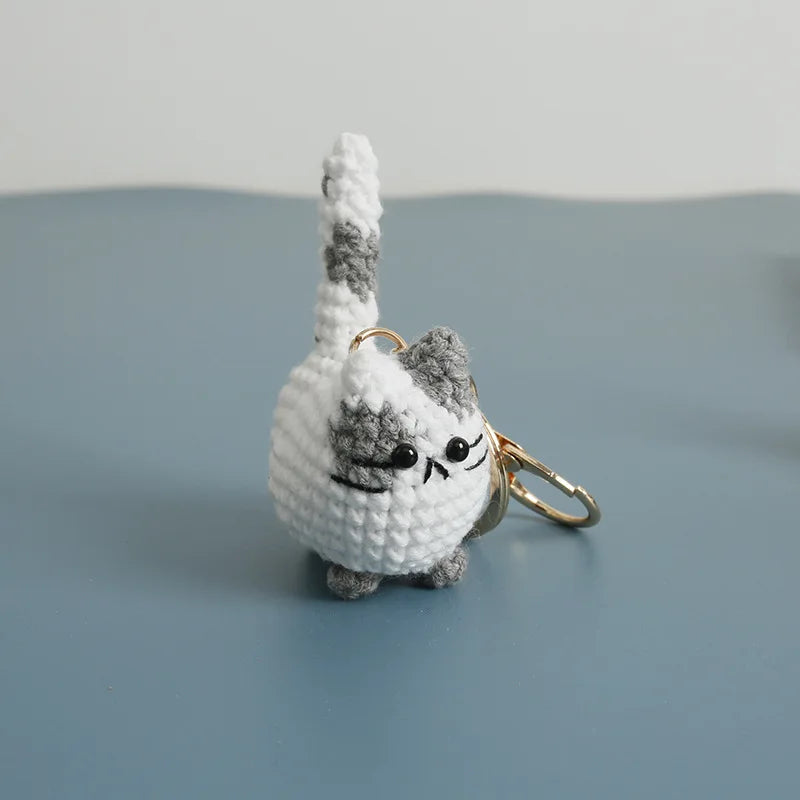 Small Cat Crochet Keychain Cute Kitten Bag Charm