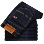 Men's Soft Straight Denim Pants 2025 Autumn Classic Business Black Biker Jeans Overalls Masculino Pantalone Hombre Mannen Homme