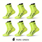 6 Pairs Socks Men's Short Socks Sweat Absorbent and Odorous Basketball Socks Running Sports Socks Breathable Mesh Men's Socks
