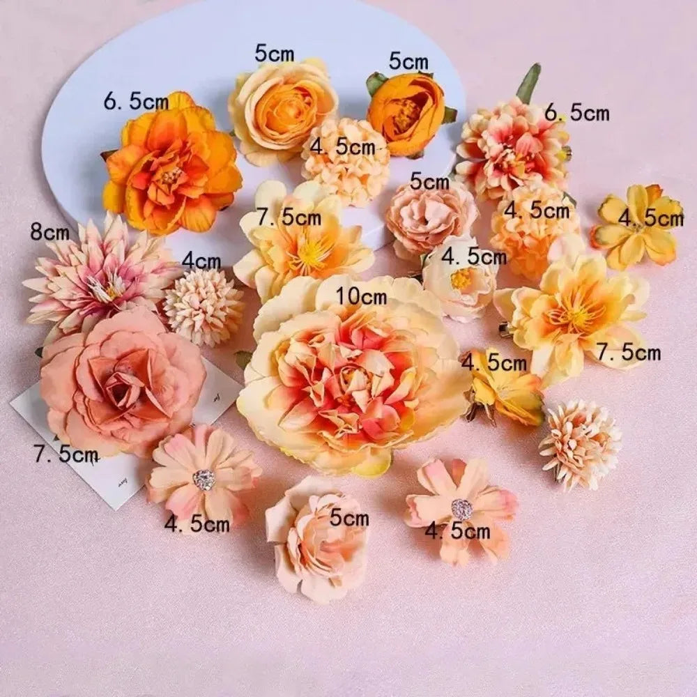 3/21Pcs Artificial Rose Flower Head Fake Flower For Home Room Decor Wedding Decoration DIY Garland Bouquet Christmas Accessories