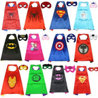 Super Hero Masquerade Mask Cape Cloak Anime Spider Man Batman Cloak Action Captain America Figure Toys Cosplay Child Party Gifts