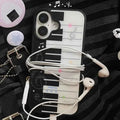Korean ins Art Piano Key Notes Creative Exquisite Cute Phone Case For iPhone 17 16 15 14 13 12 11 Pro XR Max 8 7 Plus Y2K Cover
