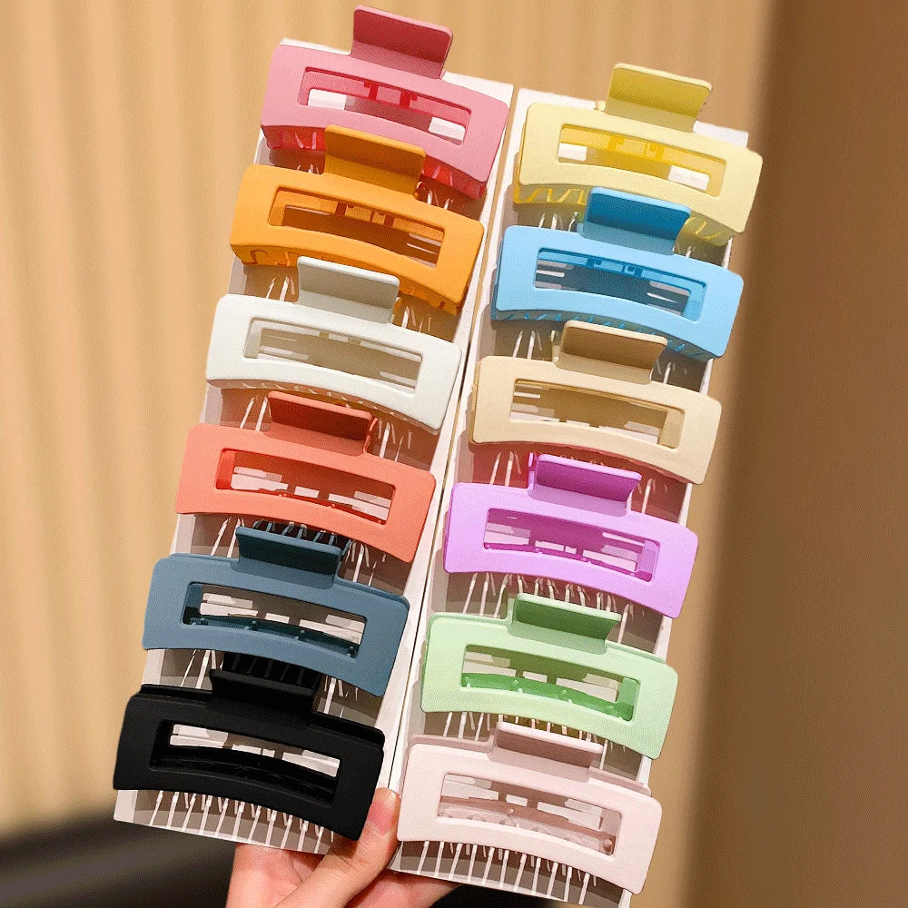12/6-Pack Solid Color Square Hair Grips Fashionable Everyday Hair Accessories Styling Hairdo Enhancer for Casual Dates Home Use