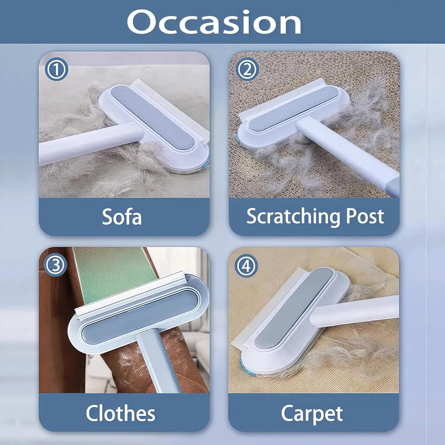 Pet Hair Removal Tool 4-in-1 Hair Removal Furniture Cat Hair Remover for Couch-Pet Hair Removal Car clothe Furniture Carpet Bed