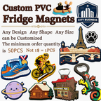 Custom PVC Fridge Magnets Wholesale Personalized Rubber Refrigerator Magnets for Company Logo Gifts Tourist Souvenirs MOQ 50PCS