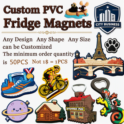Custom PVC Fridge Magnets Wholesale Personalized Rubber Refrigerator Magnets for Company Logo Gifts Tourist Souvenirs MOQ 50PCS