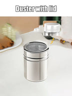 Stainless Steel Powder Shaker with Lid – Fine Mesh Cocoa & Coffee Duster