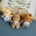 Cute Bear Couple Crochet Keychain Matching Animal Charm