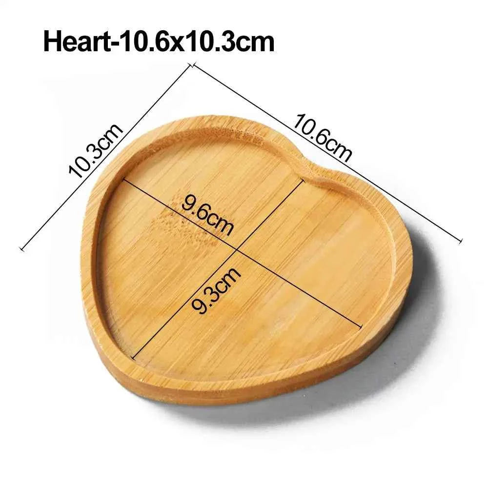 Simple Style Home Decoration Succulents Bonsai Holder Round Square Flowerpot Base Hexagon Rectangle Bamboo Wood Tray