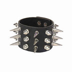 Punk Bracelets PU Leather Studded Bracelet Adjustable Goth Cuff Bracelet Gothic Rivet Buckle Wristband for Men Women Emo Jewelry