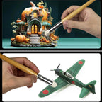 Miniature Paint Brushes Set - Premium Goat Hair Dry Brushes for Model Painting, Domed Drybrush Kit for Scale Models & Miniatures