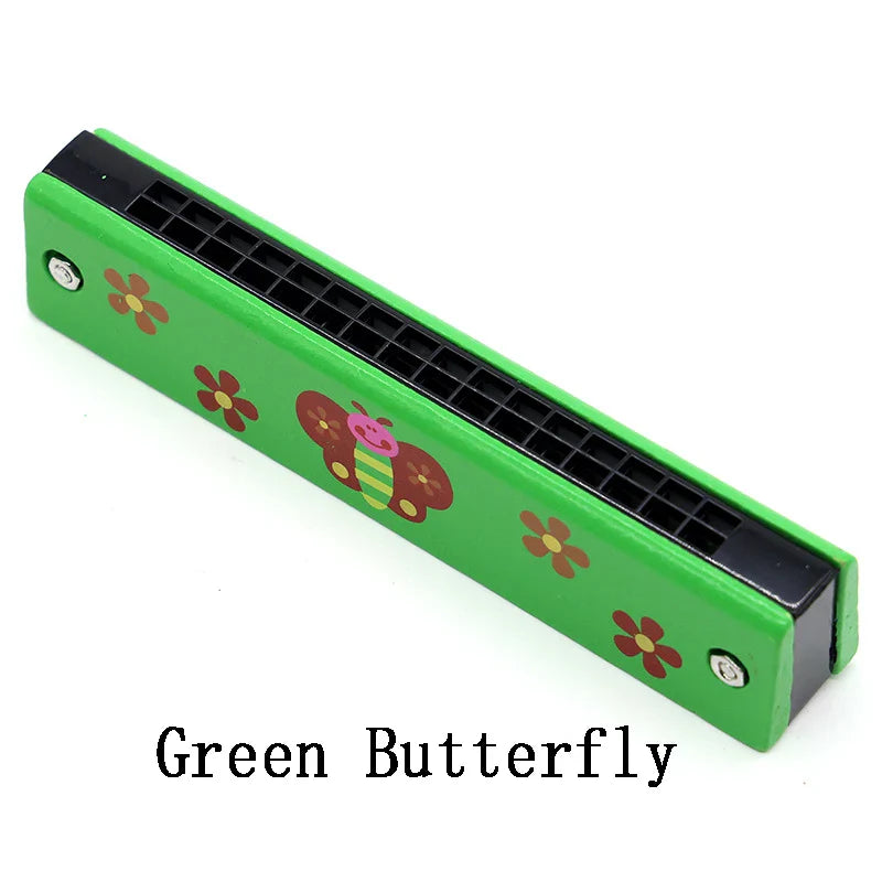 Wooden Harmonica Musical Instrument Toy for Early Learning Kids