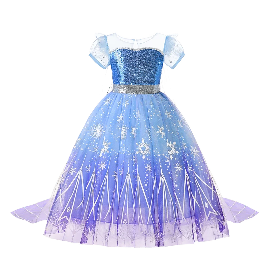 Kids Princess Cosplay Costume Girl Snow Queen Dress Halloween Carnival Clothes Cute Cosplay Evening Party Clothing for 2-10 Year