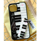 Korean ins Art Piano Key Notes Creative Exquisite Cute Phone Case For iPhone 17 16 15 14 13 12 11 Pro XR Max 8 7 Plus Y2K Cover