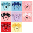 New Trendy Mouse Ears Headband 3.3"Velvet For Girls Soft Bow Hairband Halloween Festival Party Trip DIY Hair Accessories Gifts