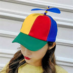 Bamboo Dragonfly Rainbow Sun Cap Funny Adventure Dad Hat Snapback Hat Helicopter Propeller Design for  Boys Girls Adult