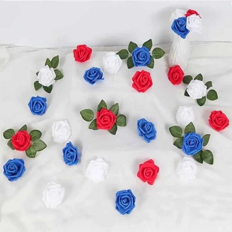 10/20/50Pcs Artificial Foam Rose Flowers PE Fake Flower for Home Room Dceor Wedding Party Halloween Thanksgiving Christmas Decor