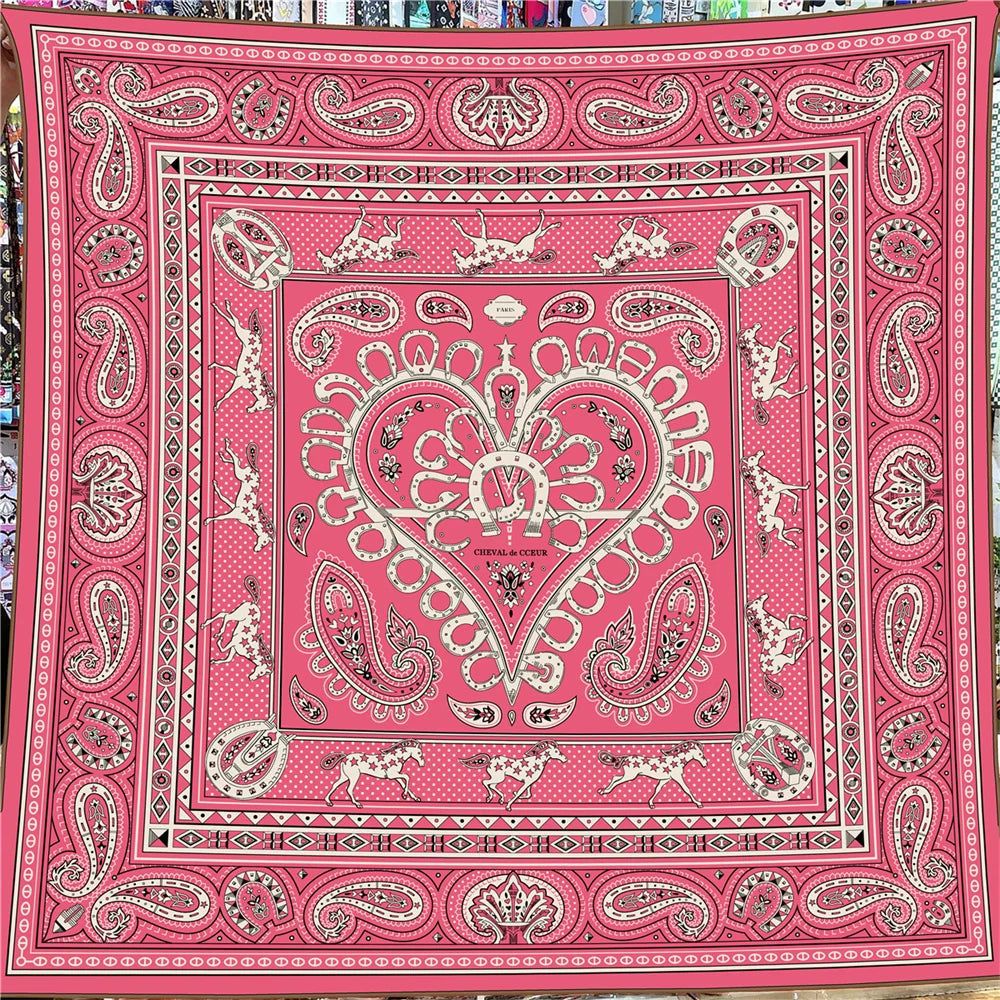 30% Silk 70% Cashmere Scarf Designer Luxury Pashmina Shawls for Women Square Hand Rolled Edges Stole Blanket Big Poncho 135CM