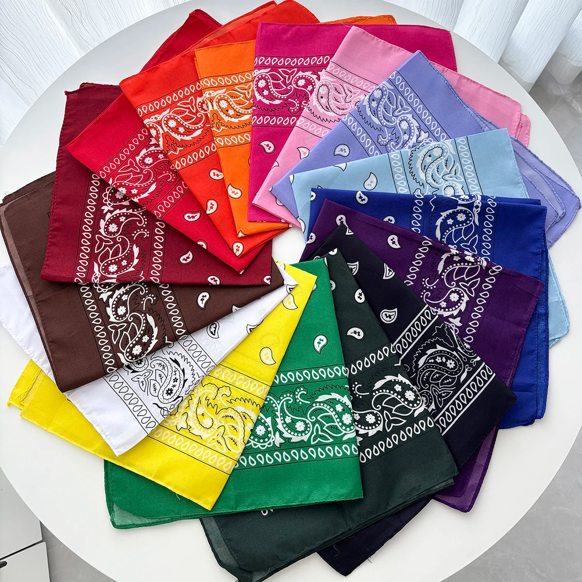 Unisex Men Women Bandana Hairband Cowboy Mens Biker Sports Headwear Wrist Hairwrap Paisley Head Wrap Square Scarf